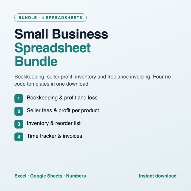 Small Business Spreadsheet Bundle (4 files) preview