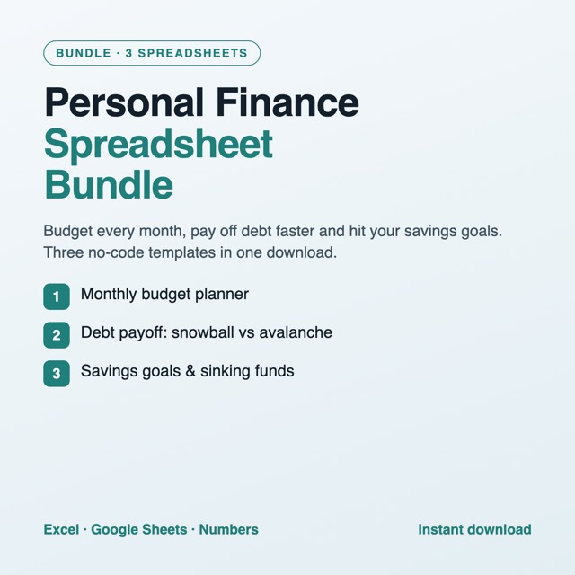 Personal Finance Spreadsheet Bundle (3 files) preview